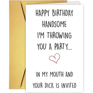Funny Adult Birthday Card  for Men Him, Raunchy Dirty Birthday Card  for Husband Boyfriend Fiance Couple Partner. Sexy Bday Decor for Him