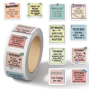 500Pcs Self Love Reminder Roll Stickers - Inspirational Quote Stickers for Journal, Planner, Water Bottle and Mental Health Decor