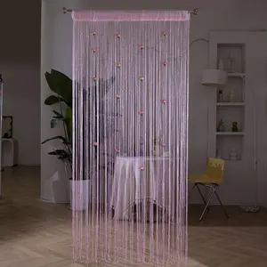 Rose Flower String Curtain, 1 Count Romantic Exquisite Door Curtain, Doorway Curtain, Home Decoration Curtain, Home Decor for Living Room, Bedroom, Hotel and Salon