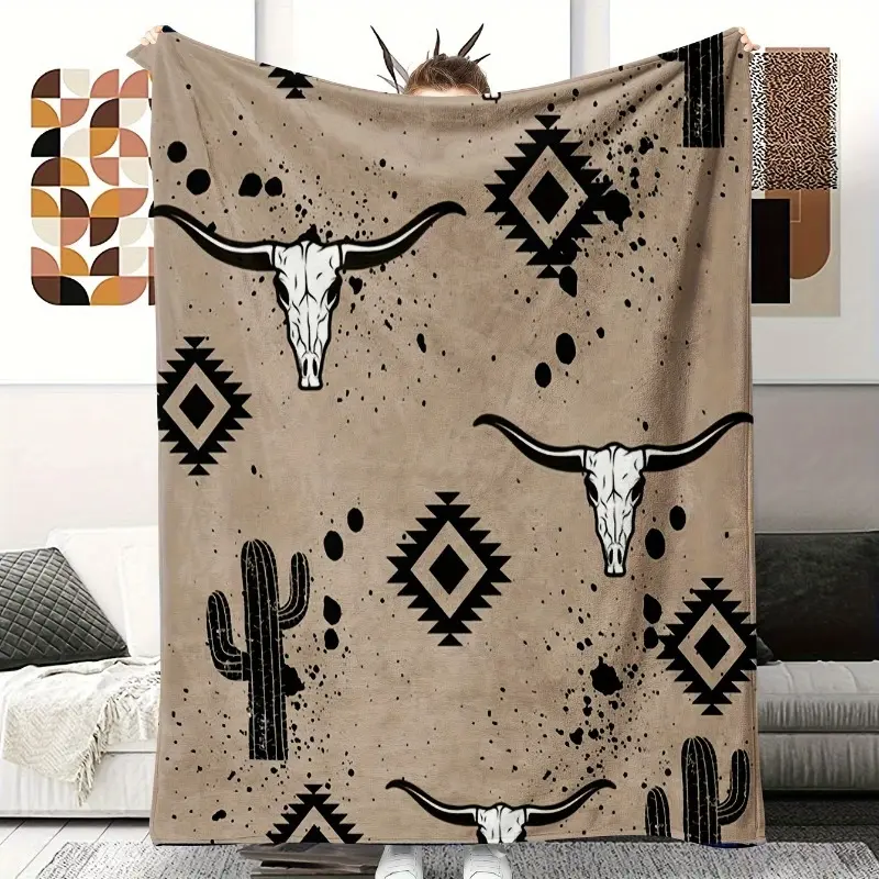 Super Soft Flannel Western Throw Blanket - Country-Rustic, Breathable, Available in 30*40（Baby）), 40*50（Kids）), 50*60（Inch）) Sizes, Ideal Gift for Children, Suitable for Home, Office Use