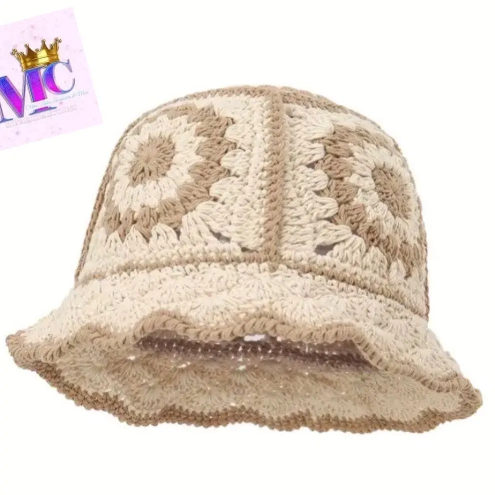 Vintage Acrylic crochet knitted bucket hats