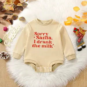 Infant Baby Spring Autumn Jumpsuit, Cartoon Letter Print Waffle Long Sleeve Round Neck Romper for Boys Girls