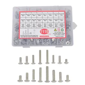 1110PCS Nuts and Bolts Assortment Kit Stainless Steel Hardware with Assorted Screws Nuts Bolts and Washers #4-40 #6-32 #8-32 #10-24
