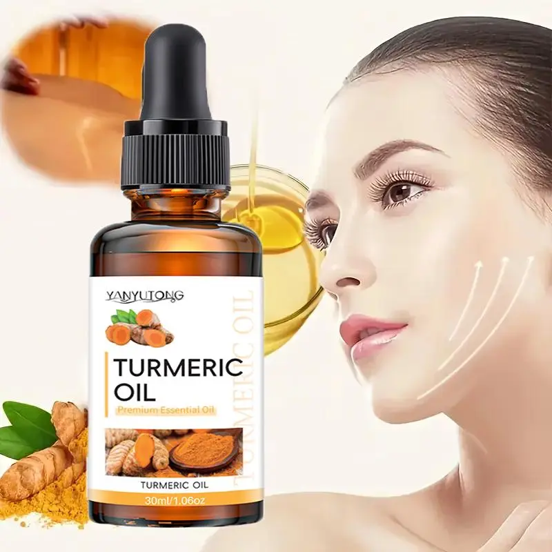 30ML Turmeric Gloss Facial Oil, Vegan Skincare Formula, Brighten Smooth Radiant Glowing Glass Skin Enhancing Glow, Daily Use, Suitable for All Skin Types, Brighten Skin Tones Clear Glowing Skin