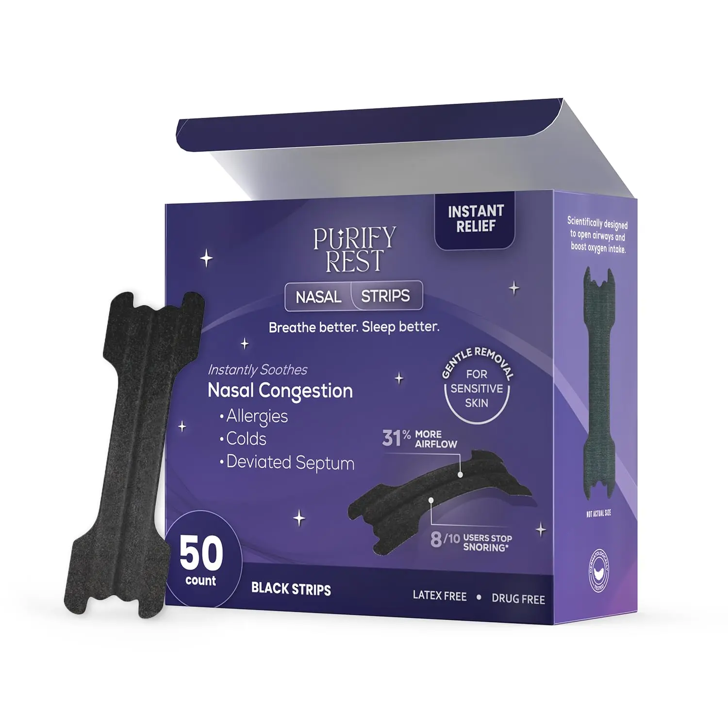Purify Rest Sleep & Snoring Support Device – Drug-Free Breathing Aid System for Improved Nighttime Airflow & Better Sleep