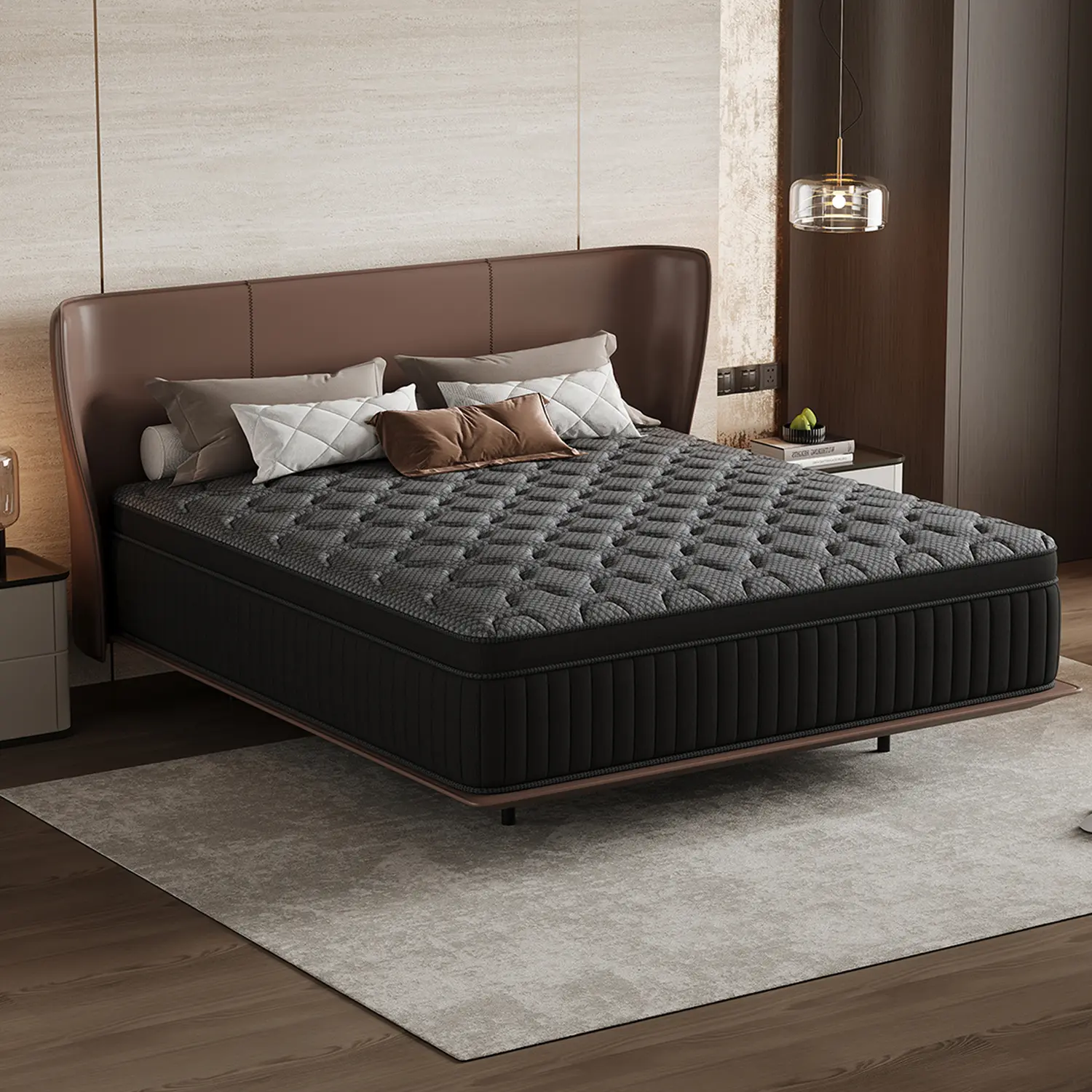 【SummerWins】LODEIJA 8/10/12/14inch Twin,Full,Queen and King Size Mattresses-Memory Foam and Spring Hybrid Mattress,Medium Firmness,Lumbar Support,Suitable for Home Bedrooms and Hotels,Pet-Friendly,Father's Day Gift s