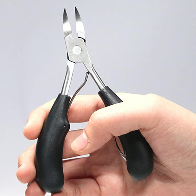 Ingrown Toenail Clippers for Humans, Professional Diagonal Pliers with Sharp Head & Ergonomic Handle, Functional Heavy Duty Nipper for Pain Relief & Care (Black)
