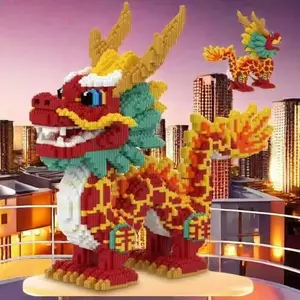 Auspicious Dragon Building Block Set - Educational 3D Puzzle, Suitable for Hands-On Learning, Perfect Holiday Gift