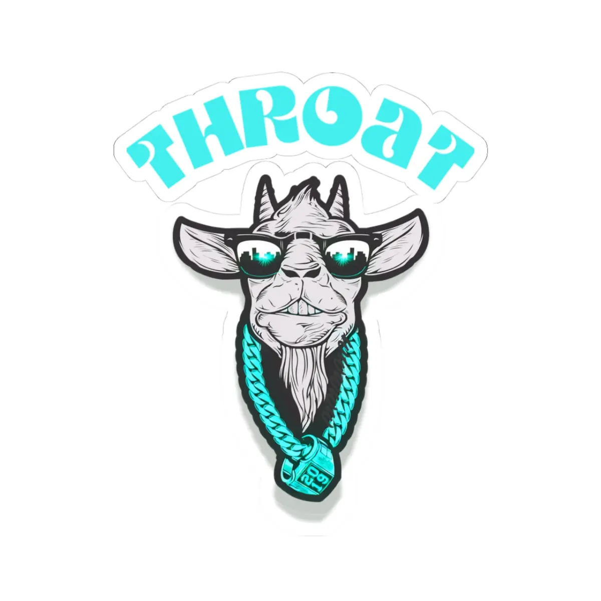 Cool Goat Throat Kiss-Cut Stickers | Fun Laptop Decal, Water Bottle Sticker, Gift for Goat Lovers, Viral Humor Decor
