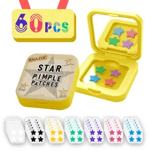 60 Pcs Star-Shaped Facial Acne Patches, Cute Colorful Hydrocolloid Acne Patches, Waterproof Concealer, Teen & Adult Skincare Gift