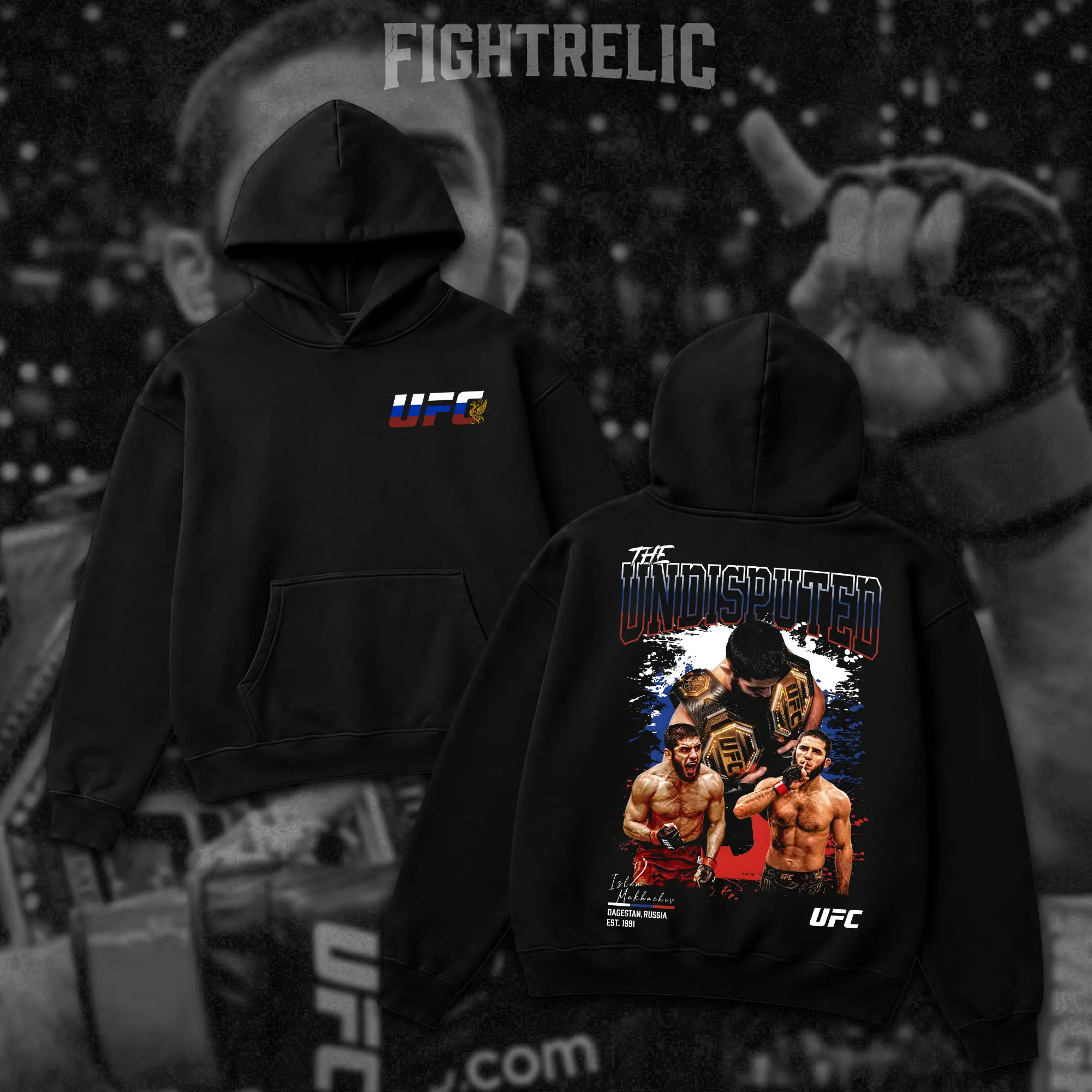 FIGHTRELIC Men's UFC Islam Makhachev Men's Hoodie , UFC Graphic Tee, UFC MMA Shirt, Gift for Fighters, Sports Apparel Cotton Tee, Gift for Him, Gift For Her, Made In USA.