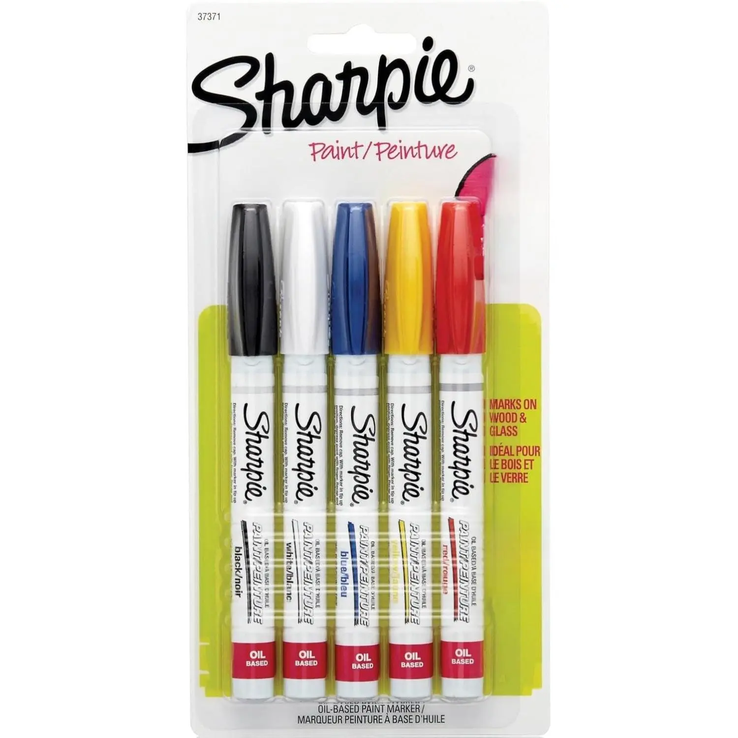 Sharpie Oil-Based Paint Markers, Fine Point, Assorted Colors, 5 Count - Great for Rock Painting