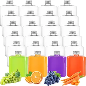 24 Pack 8.5 oz Plastic Juice Bottles with ,  Empty Flask Bottle Small Clear Beverage Container, Bulk Drink Bottles for Business, Leak Proof