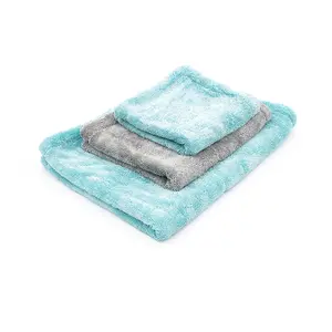 The Rag Company - The Liquid8r - 70/30 Blend Microfiber Drying Towel for Cars, Trucks, Safe for Detailing + Scratch Free, Twist Loop, Aqua Blue