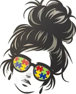 Messy Bun Autism Car Decal