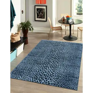 Navy Blue Kamala Washable Rug
