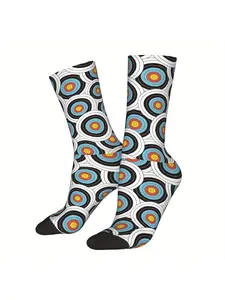 On Target Archery Targets Socks for Man Breathable Polyester Blend Comfort Fit Casual Sporty Hand Wash Recommended Cute Socks