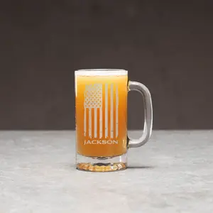 Personalized Beer Mug - Customizable Glass Design, High-Quality Finish, Ideal for Home or Bar Use, Reusable Washable Drinkware