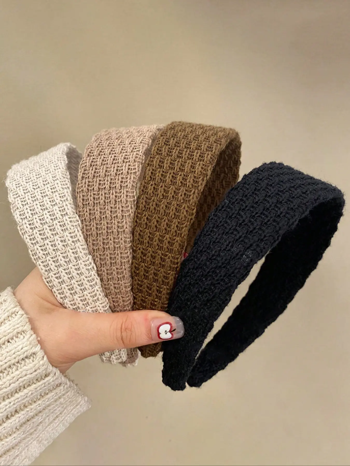 Women's Knitted Headband Set, 4pcs Wide Solid Color Hairbands, Fabric Headbands, Elastic Headbands, Soft Stretchable Design, Perfect for Daily Wear, Travel, Parties