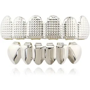 OOCC 18k Gold Plated Grills Hip Hop Teeth Grillz Caps Top and Bottom Set for Your Teeth