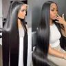 BLING HAIR Women's 13x6 Straight Full Density HD Glueless Lacefrontal Full Lace Human Hair Wig - 36 in, 180% Density, Natural Black, Side Part, Dye-Bleach Ready, Full Lace Wigs, Hd Glueless Wigs