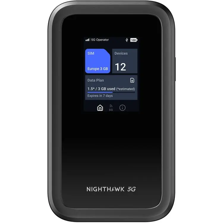 Netgear MH7150-100PAS Nighthawk M7 5G Mobile Hotspot Router, High-Speed Data Transfer Pocket Wi-Fi, Smart Control Pocket Wi-Fi, USB-C Port
