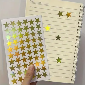 Star Laser Sticker, 5 Counts/set Self Adhesive Decorative Sticker, DIY Decals for Scrapbooking, Journaling, Gift Wrapping, Greeting Cards