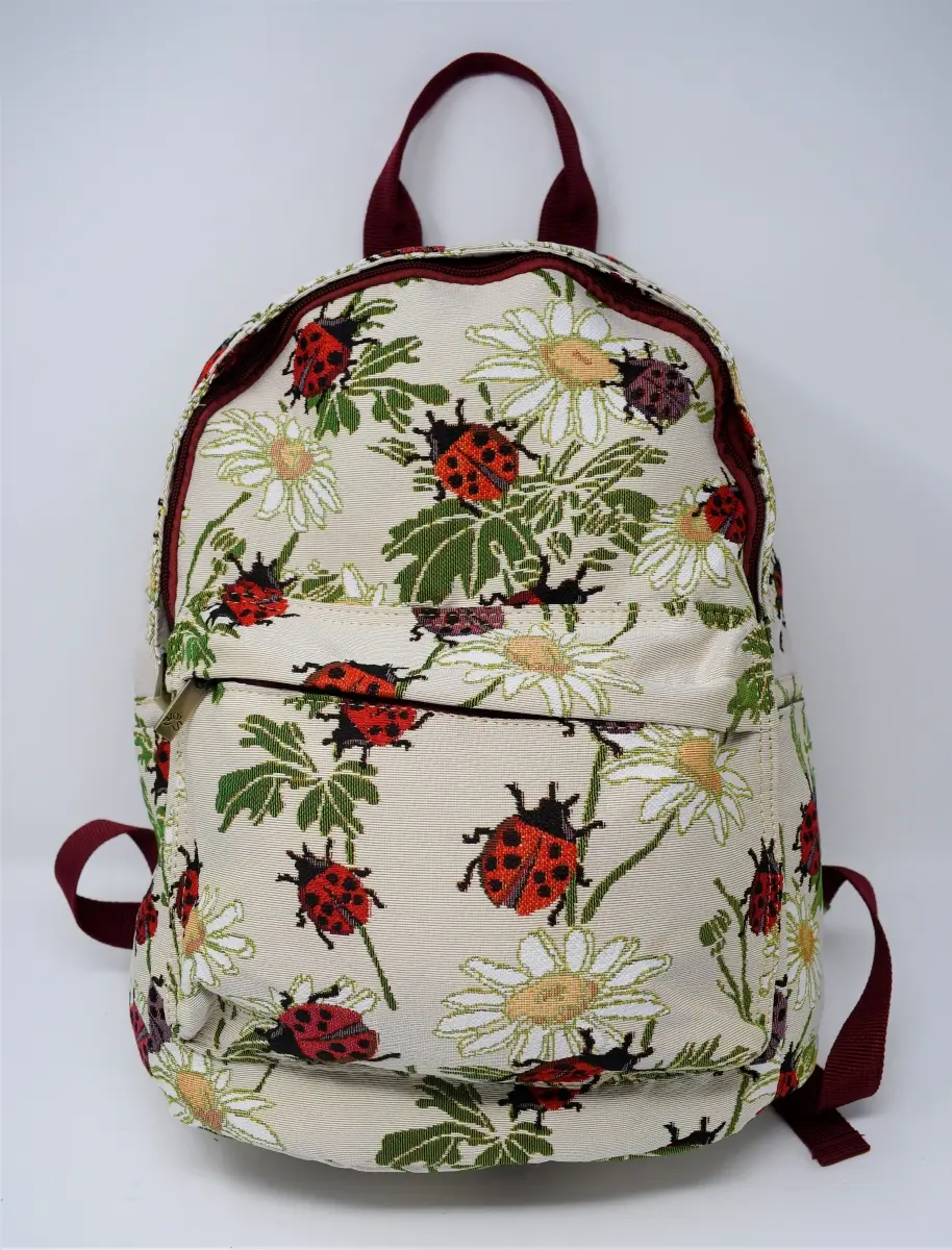 212 MAIN Large Ladybug-Printed Casual Travel Backpack - Functional Luggage & Daypack for Travel Use, Travel Backpacks