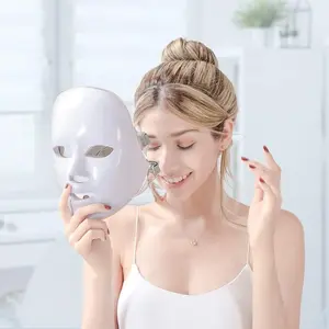 USB Rechargeable 7 Color LED Light Face Mask, 1 Count Professional Facial Skin Care Mask, Face Massage Tool for Women & Men