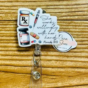 She Works Willingly With Her Hands Badge Reel