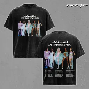 Katseye The Wildworld Tour 2026 Schedule Dates Graphic Washed Tee Vintage Acid Oversized Two Sided Kpop Girl Group Concert Outfit Fan Gift Women