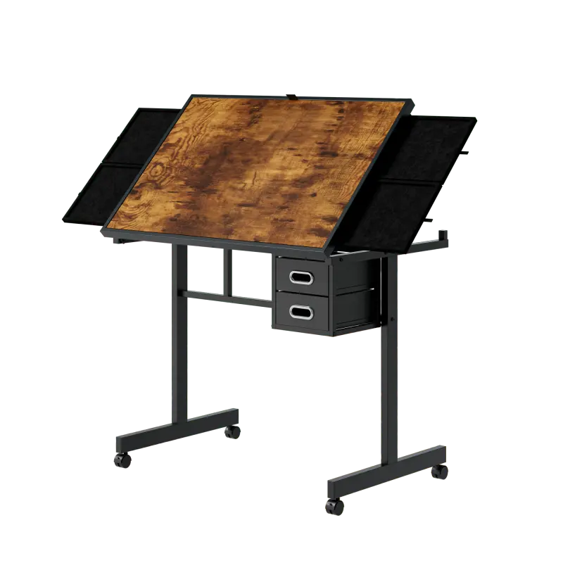 1000 Pieces Jigsaw Puzzle Table Board for Adults Gift with 4 Felt Drawers & 2 Non-Woven Drawers 35.43x23.62x31.49 Inches Wooden Top Protective Cover