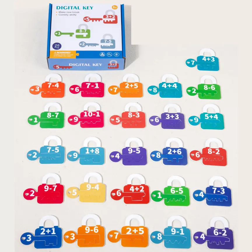 Lock and Key Sensory Toy, Number Counting & Matching Math Games, Preschool Learning Activities, Educational Montessori Toddlers Toys for 3 Year Old