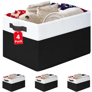 Criusia Large Storage Box, Closet Storage Basket for Clothes, Blankets, Bedding, Towels, Laundry Room Organization Plastic laundry basket