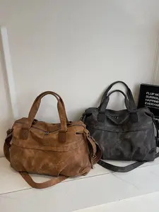 Large capacity travel tote bag, solid color handbag, cross body bags, zipper closure, fashionable and versatile, casual and simple, suitable for college students, school trips, travel, fitness, men's and women's travel bags