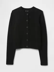 gap- 100% Cotton Crewneck Cardigan