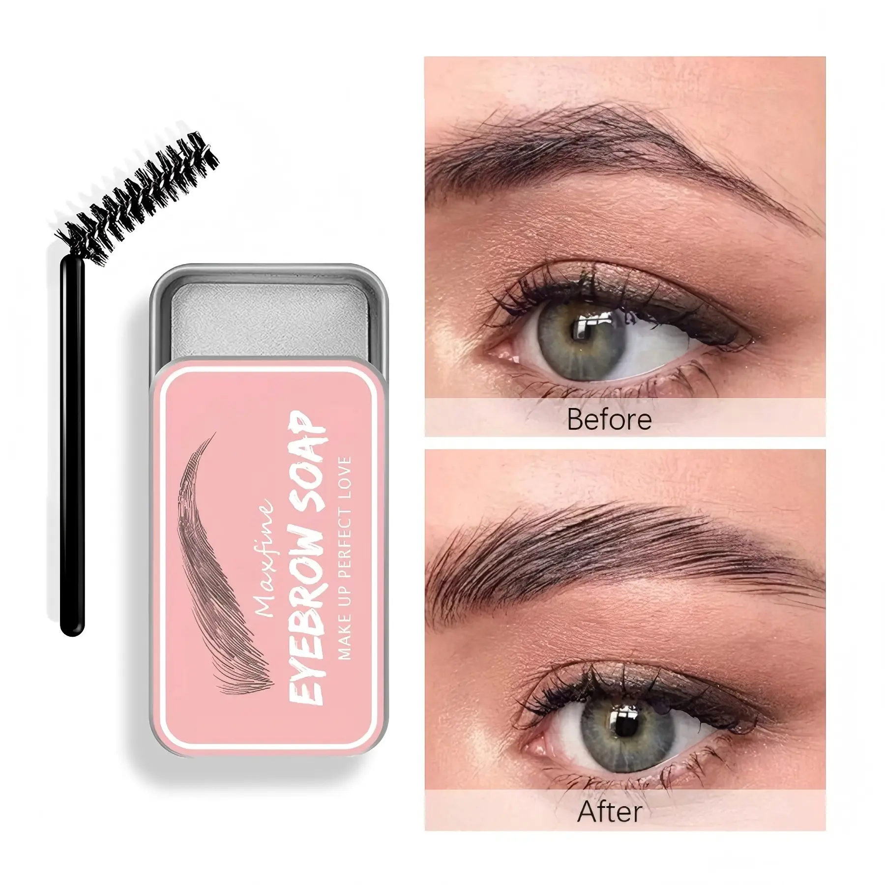 Eyebrow Soap Brows Kit, Long-Lasting Waterproof Eyebrow Styling Wax, Clear Brow Freeze Gel, Brow Shaping Pomade Makeup Cosmetics