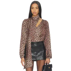 WeWoreWhat x REVOLVE Wrap Neck Tie Top in Leopard