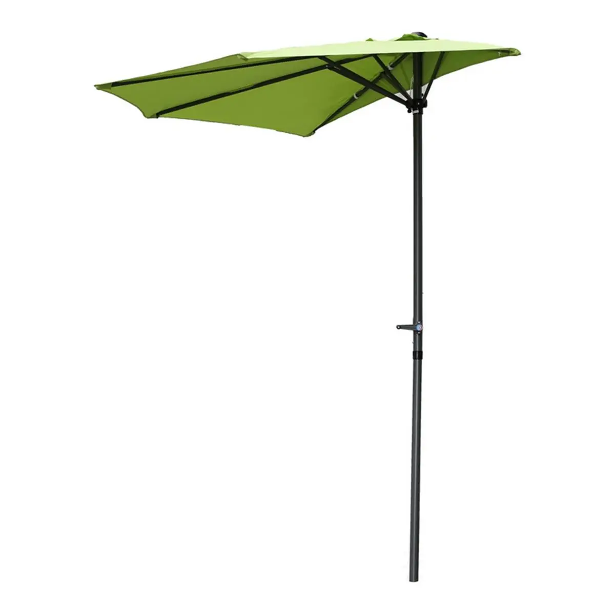 International Caravan 9 ft. Half-Round Wall Hugger Umbrella - Grass Green, Large All-Weather Anti-UV/UVB Canopy Shade Indoor/Outdoor Umbrella, Large Umbrellas, All-Weather Umbrellas