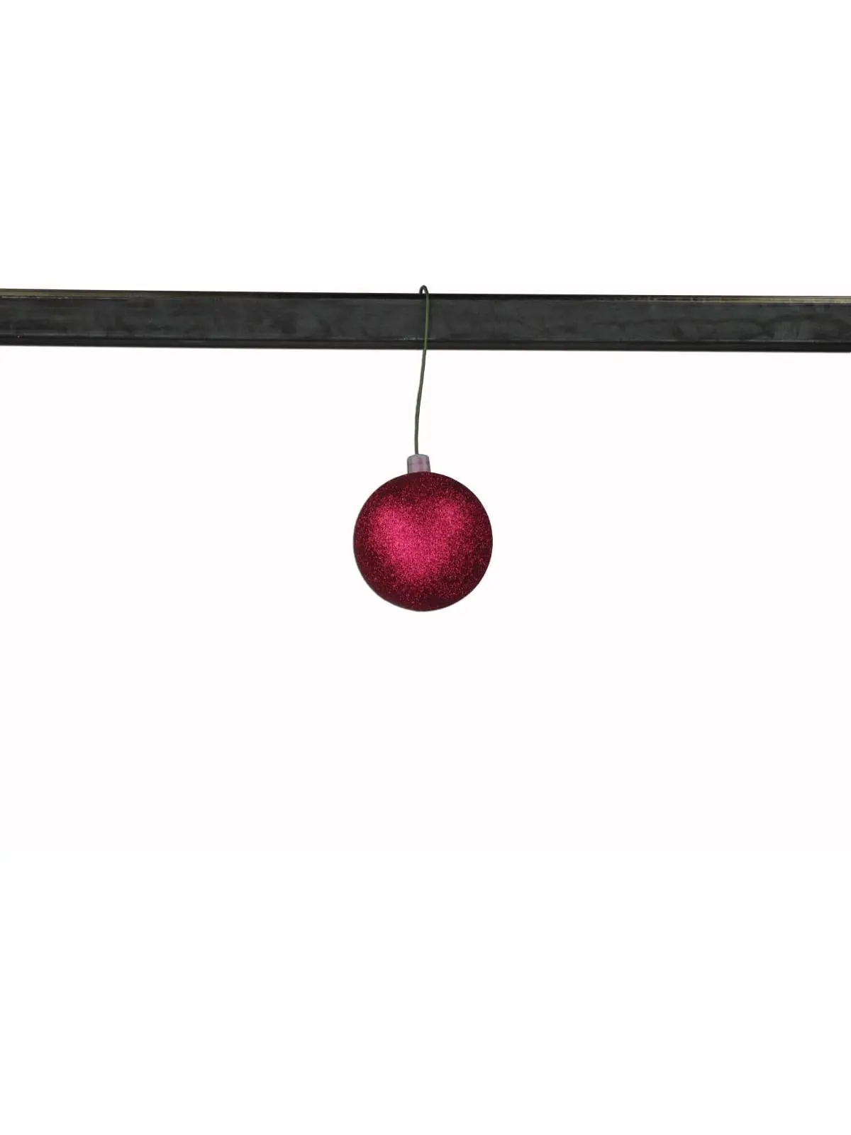 212 MAIN Burgundy Glitter Ball Christmas Ornaments, 12-Pack with Wire, 2.5in/60mm UV Resistant Outdoor Safe Decor Accessories for Home Christmas Tree Decor, Glitter Ball Christmas Decor