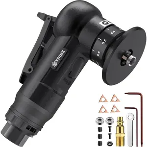 EYPINS Air Chamfer Tool,Pneumatic Chamfering Machine for Metal Round Corner,45 Degree Arc,30000 RPM,1/4" Air Deburring Trim Beveling Tool