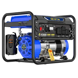 4000W Portable Generator, Gasoline Powered RV Ready Generator for Backup Home & Outdoor Camping, EPA Compliant, 9H Full Load Runtime, Open Frame