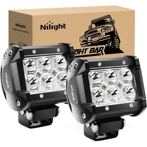 Nilight 2Pcs 18W LED Power Pods - 1260LM Spot Beam Bright Lights, Aluminum Alloy Off-Road Driving Fog Lights, Universal Fit for Trucks, SUVs