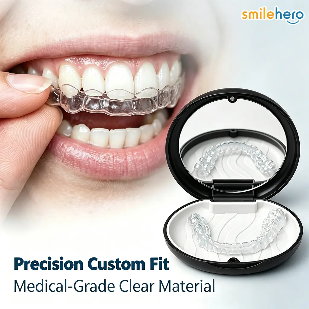 Smilehero Custom Teeth Retainer for Upper and Lower Teeth - Clear, Comfortable, Durable, Easy to Use,Includes Impression Kit
