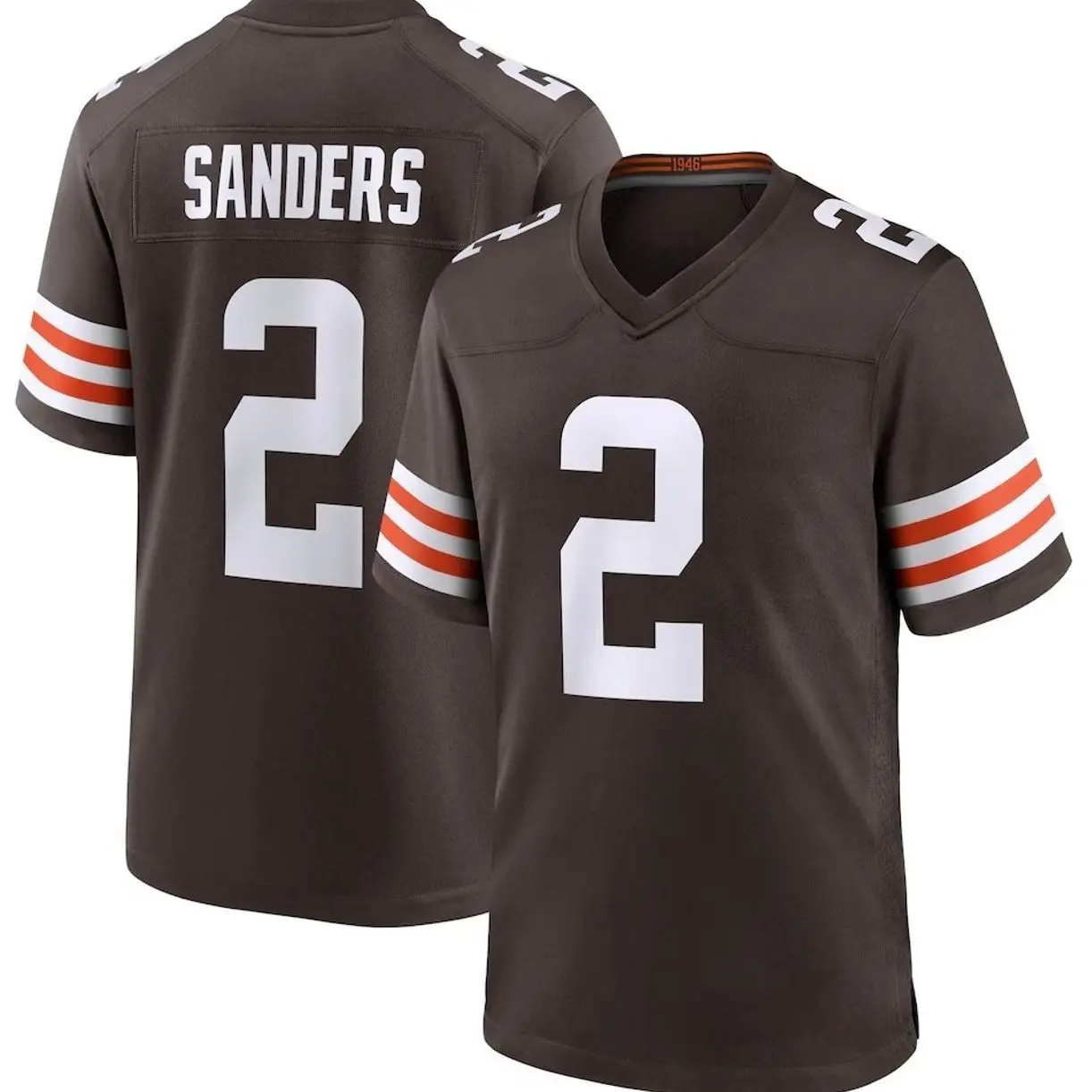 Unisex Football inspired by Sanders 2 Cleveland Game Player Jersey - Brown Unisex Football inspired by Sanders 2 Cleveland Game Player Jersey - Brown