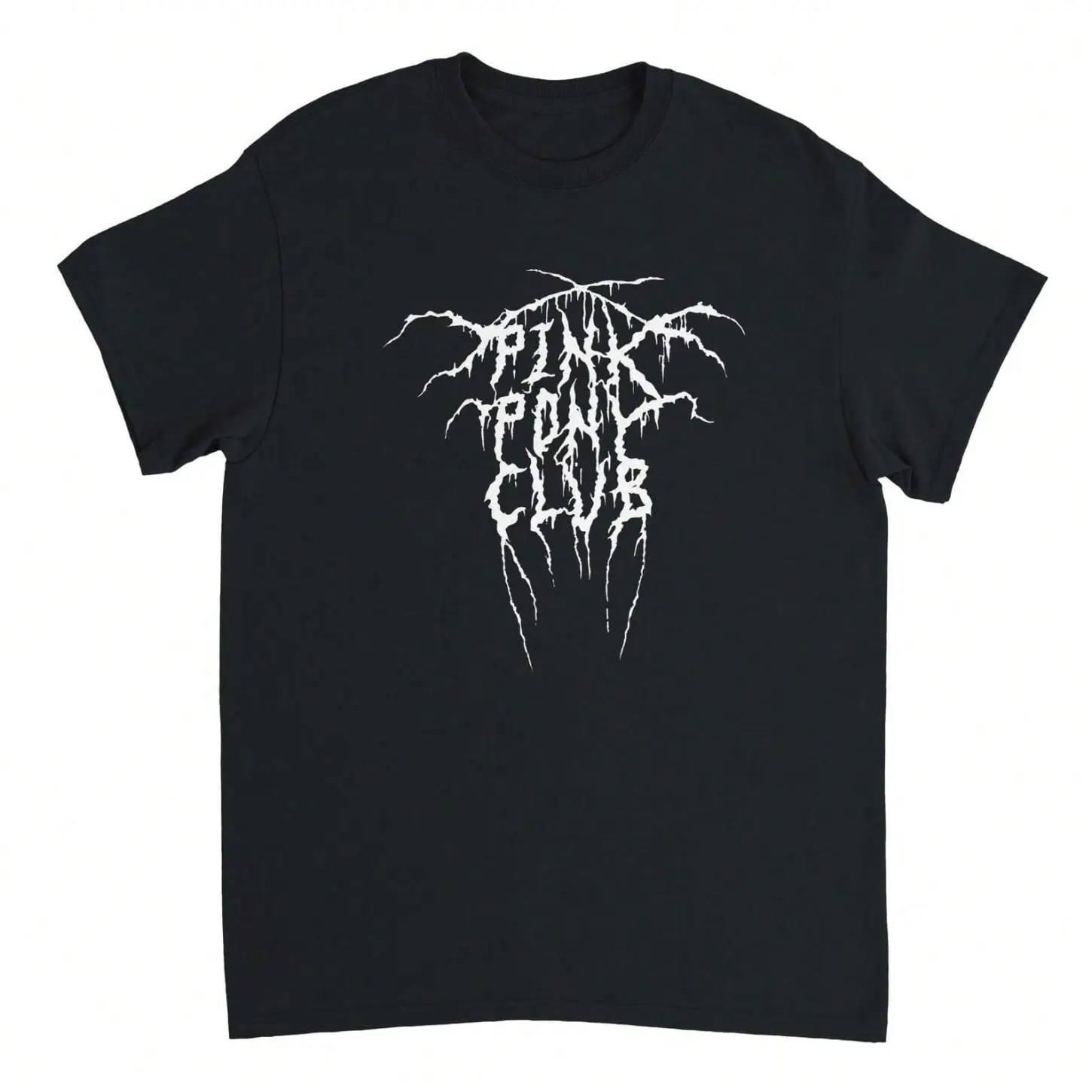 Chappell Roan's Pink Pony Club Heavy Metal Gothic Grunge Graphic TShirt for Men Women， Unisex Oversized Casual Streetwear Short Sleeve Top