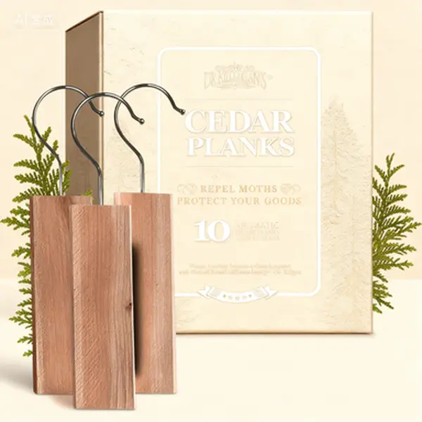 USA-Made Sustainably Harvested Cedar Planks for Home Organization, Reusable Moth Repellent Alternative to Moth Balls, Insect Prevention Closet & Drawer Deodorizer with Natural Wood Scent, Maintains Freshness, Protects Woolens, 10-Pack, Cedar Wood, Scented