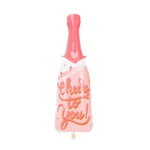 CHEERS TO YOU PINK CHAMPAGNE BOTTLE BALLOON