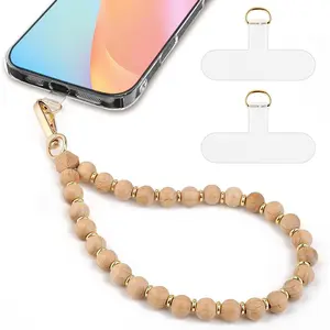 Beaded Phone Wrist Strap Cell Phone Lanyard Wristlet Strap with Tether Tab Hands-Free Bracelet Strap