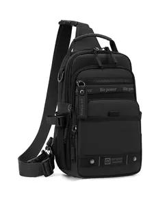 Functional Multi-Layer Chest Bag, Men's Outdoor Casual Crossbody Backpack, Waterproof Durable Oxford Fabric, Large Capacity Shoulder Bag, Multifunctional Sling Bag, Travel Chest Bag